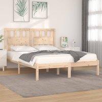 Berkfield Home Bed Frame Solid Wood Pine 150x200 cm King Size in Brown
