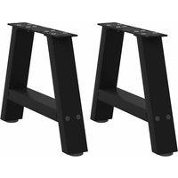 Berkfield Home Coffee Table Legs A-Shaped 2 pcs Black 30x(30-31) cm Steel in Black