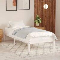 Berkfield Home Bed Frame White Solid Wood 75x190 cm Small Single
