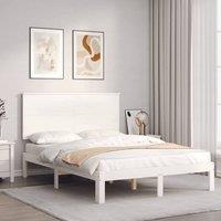 Berkfield Home Bed Frame without Mattress White Small Double Solid Wood Pine