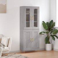 Berkfield Home Highboard Grey Sonoma 69.5x34x180 cm Engineered Wood