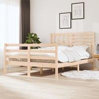 Berkfield Home Bed Frame Solid Wood 140x190 cm in Brown