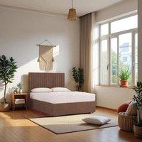 Knight Sleep Emily No Draw Divan Bed Base with Headboard Plush Velvet in Chocolate | Size: King