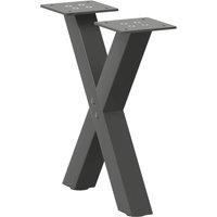 Berkfield Home Coffee Table Legs X-Shaped 2 pcs Anthracite 40x(30-31) cm Steel in Black