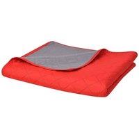 Berkfield Home Double-sided Quilted Bedspread Red & Grey 220x240 cm