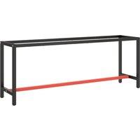 Berkfield Home Work Bench Frame Matte Black & Matte Red 210x50x79 cm Metal | Size: 210 x 50 x 79 cm