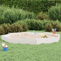 Berkfield Home Sandbox with Seats White Octagon Solid Wood Pine