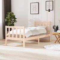 Berkfield Home Bed Frame 75x190 cm Small Single Solid Wood in Brown
