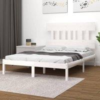 Berkfield Home Bed Frame White Solid Wood 120x200 cm | Size: Small Double