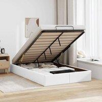 Berkfield Home Ottoman Bed Frame without Mattress White Double Faux Leather