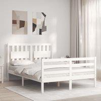 Berkfield Home Bed Frame with Headboard White 120x200 cm Solid Wood