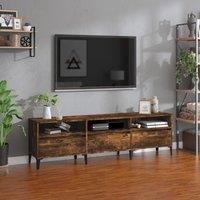 Berkfield Home TV Cabinet Smoked Oak 150x30x44.5 cm Engineered Wood in Brown