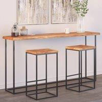 Berkfield Home Table Top 180x40x2.5 cm Rectangular Solid Wood Acacia Live Edge in Brown