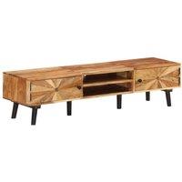 Berkfield Home TV Cabinet 145x35x35 cm Solid Acacia Wood in Brown | Size: 145 x 35 x 35 cm