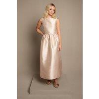 Coast Girl's Teen Twill Bow Maxi Bridesmaid Dress in Champagne | Size: 10-11 Years