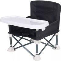 VOGREX Baby Highchair Foldable Infant Feeding Toddler Table Chair Portable Seat Travel in Black