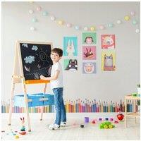 Teamson Kids Little Artist Vangogh Two-Sided Wooden Easel with Storage