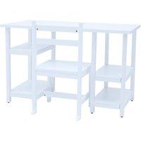 Teamson Kids - Kids Wooden Desk & Chairs Set with Shelves - White