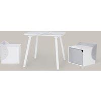 Teamson Kids by Wooden Biscay Table & 2 Chairs with Storage, Gray in Grey