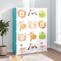 Berkfield Home Cube Storage Cabinet for Kids with 12 Cubes Green PP