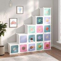 Berkfield Home Cube Storage Cabinet for Kids with 15 Cubes White PP
