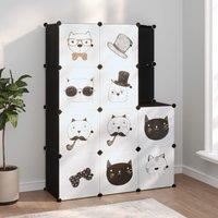 Berkfield Home Cube Storage Cabinet for Kids with 10 Cubes Black PP