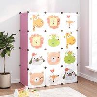 Berkfield Home Cube Storage Cabinet for Kids with 12 Cubes Pink PP