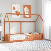 Berkfield Home Kids' House Bed Frame without Mattress Wax Brown 80x200 cm