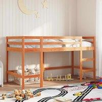 Berkfield Home Kids' Loft Bed without Mattress with Ladder Wax Brown 80x200 cm