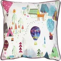 Prestigious Textiles Away We Go Printed Piped Kids Cushion in Pink | Size: 55 cm x 55 cm