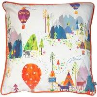 Prestigious Textiles Away We Go Printed Piped Kids Cushion in Orange | Size: 55 cm x 55 cm