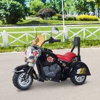 HOMCOM Kids Motorbike Ride On Retro Toy Car Battery Operated Children W/ Sound in Black