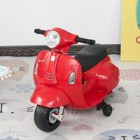 HOMCOM Kids Electric Ride On Motorbike Vespa Licensed 6V Toys for 18-36 Months in Red
