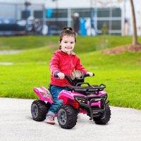 HOMCOM 6V Kids Electric Ride on Car Toddlers Quad Bike ATV Toy for 18-36 months in Pink