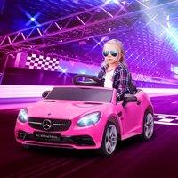 AIYAPLAY Benz 12V Kids Electric Ride On Car w/ Remote Control, Music in Pink