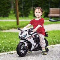 HOMCOM Honda Licensed 6V Kids Electric Motorbike Ride On Motorcycle for 3-5 Years in White
