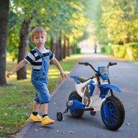 HOMCOM 12V Kids Electric Motorbike Ride On Motorcycle Vehicle in Blue