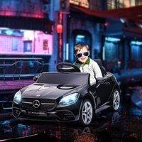 AIYAPLAY Benz 12V Kids Electric Ride On Car w/ Remote Control, Music in Black