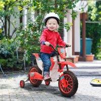 HOMCOM 12V Kids Electric Motorbike Ride On Motorcycle Vehicle for Ages 3-5 Years in Red