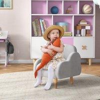 ZONEKIZ Kids Armchair Chair Children Mini Sofa Cloud Shape for 1.5-3 Years in Grey