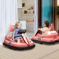 HOMCOM 6V Kids Bumper Car 360 Rotation Spin Electric Car for 18-48 Months in Pink