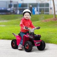 HOMCOM 6V Electric Quad Bike, 2.5km/h Kids Ride On ATV for 18-36 Months in Pink