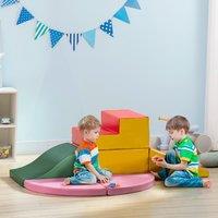 HOMCOM 6 Piece Soft Play Equipmemt for Kids Climb & Crawl in Red