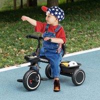 AIYAPLAY Kids Trike for 2 to 5 Years with Adjustable Seat, Baskets in Black