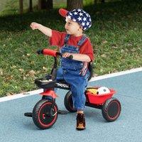 AIYAPLAY Kids Trike for 2 to 5 Years with Adjustable Seat, Baskets in Red