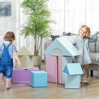 HOMCOM 11 Piece Soft Play Equipment for Toddlers, Soft Play Set in Blue