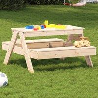 Berkfield Home Picnic Table for Kids 88x97x52 cm Solid Wood Pine in Brown | Size: 88 x 97 x 52 cm