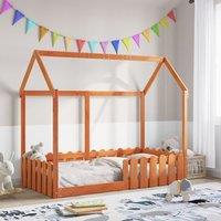 Berkfield Home Kids' House Bed Frame without Mattress Wax Brown 80x160 cm