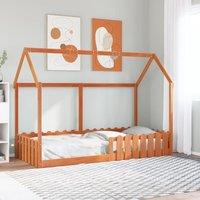 Berkfield Home Kids' House Bed Frame without Mattress Wax Brown 90x200 cm