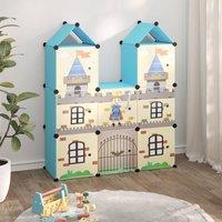 Berkfield Home Cube Storage Cabinet for Kids with 8 Cubes Blue PP